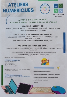 Proposition d'ateliers numériques.